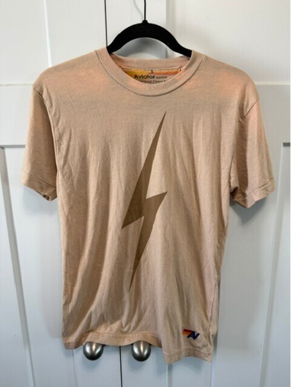 Aviator Nation in sand & mocha large lighting bolt size small